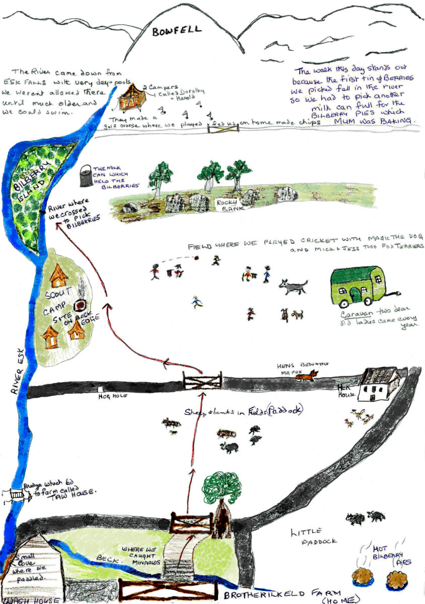 Margaret Crayston’s memory-map of her Upper Eskside Walk: ‘As a child, I walked this valley every day.’